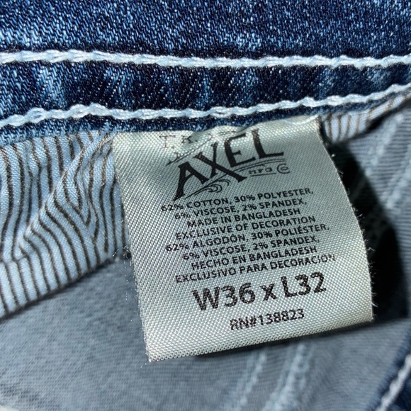 NWOT Men's TK Axel Nantckt Slim Bootcut Denim Jeans Size 36x32 - Picture 14 of 16